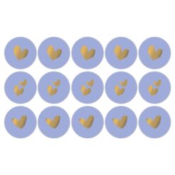 kadostickers solo hearts blauw, inpakken, sluitstickers hartjes