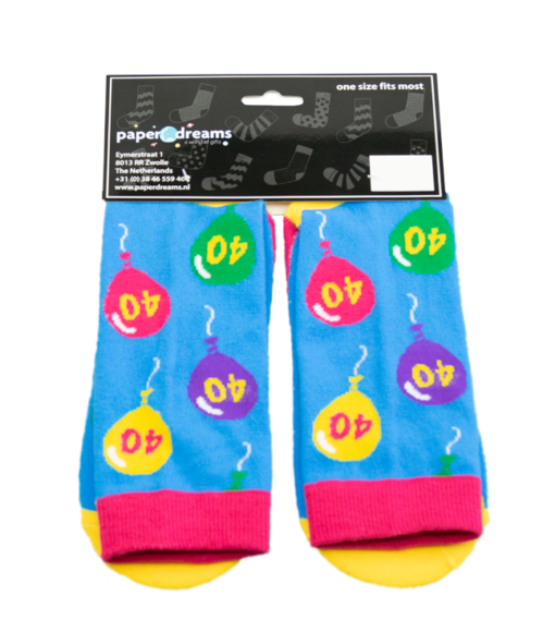 funny socks 40 jaar ouwe sok, grappige sokken, sokken met humor