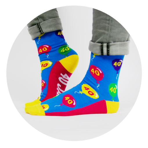 funny socks 40 jaar ouwe sok, grappige sokken, sokken met humor
