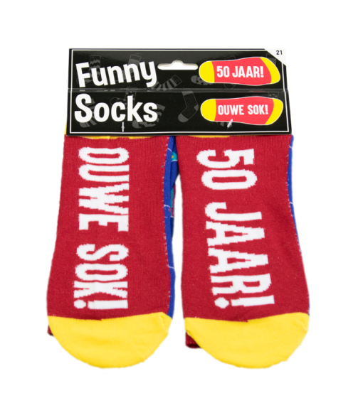 funny socks 50 jaar ouwe sok, sokken 50 jaar, kado abraham, kado sarah, 50 jaar oud