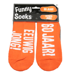 funny socks 60 jaar eeuwig jong, sokken 60 jaar, kado man, sokken met humor