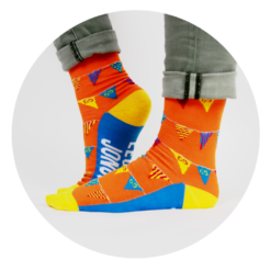 funny socks 65 jaar eeuwig jong, sokken 65 jaar, kado man, sokken met humor