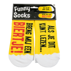 funny socks biertje, funny socks breng mij een biertjes, als je dit kunt lezen... breng mij een biertje, kado man, kado bierpakket