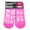 funny socks wijntje, sokken breng mij een wijntje, kado voor haar, kado wijnliefhebber