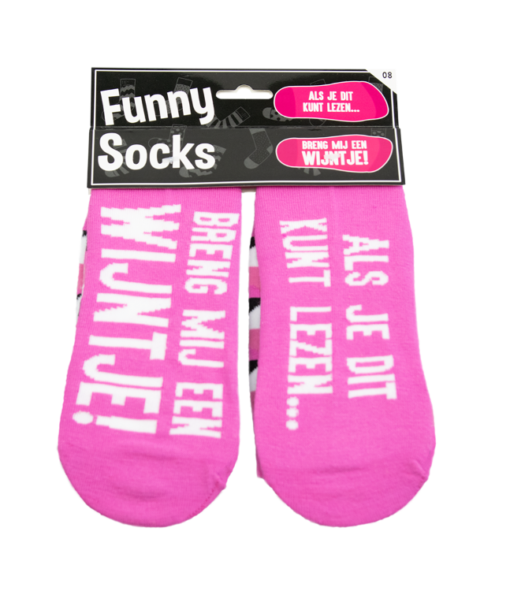 funny socks wijntje, sokken breng mij een wijntje, kado voor haar, kado wijnliefhebber