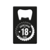 metalen bieropener 18 jaar, metal beer openers, kado verjaardag man