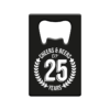 metalen bieropener 25 jaar, metal beer openers, kado verjaardag man