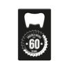 metalen bieropener 60 jaar, metal beer openers, kado verjaardag man