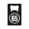 metalen bieropener 65 jaar, metal beer openers, kado verjaardag man