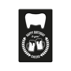 metalen bieropener happy birthday, bieropener verjaardag, metal beer openers, kado man