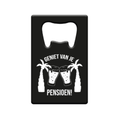 metalen bieropener pensioen, kado stoppen met werken, kado collega
