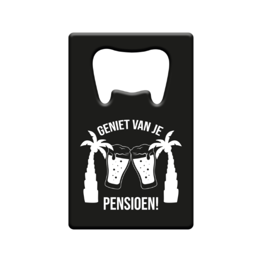 metalen bieropener pensioen, kado stoppen met werken, kado collega
