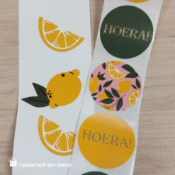 kadostickers lovely lemons, kadosticker lemons, sluitstickers citroenen, inpakken