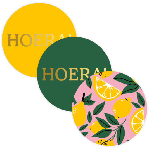 kadostickers lemons, kadostickers lovely lemons, inpakken, sluitstickers citroen