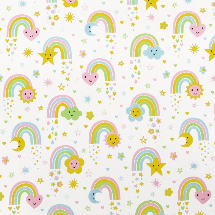 inpakpapier baby regenboog pastel, inpakken baby, regenboog inpakpapier, kadopapier baby