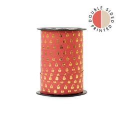 kadolint mijter red-beige, kadolint sinterklaas, inpakken, krullint
