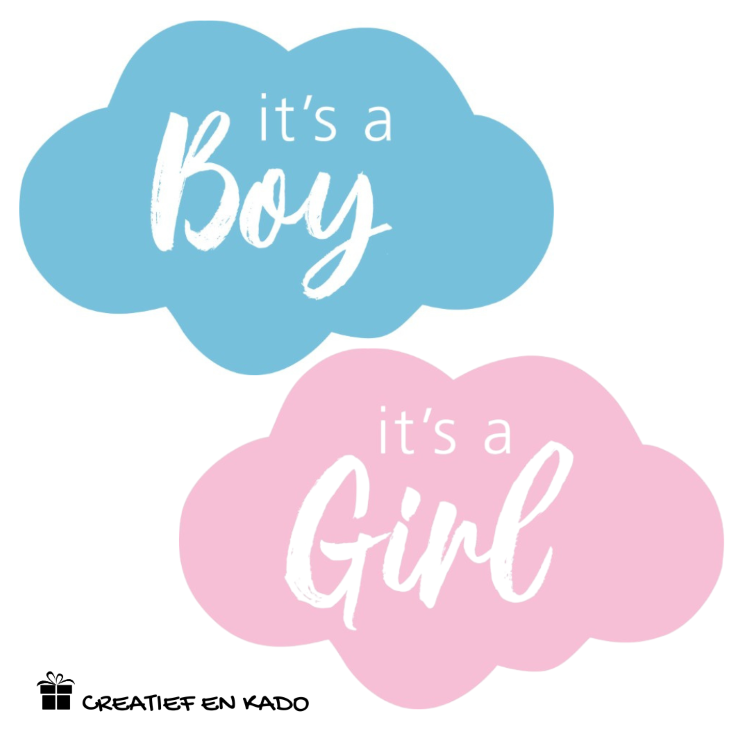 kadosticker wolkje, kadosticker it's a boy wolkje, kadosticker it's a girl kadosticker, inpakken baby
