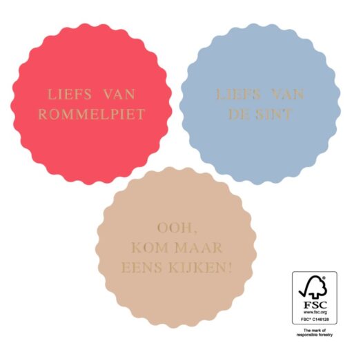 kadostickers sint liefs goud, 3 stuks
