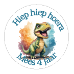 traktatie stickers dino met naam en leeftijd, dino stickers, trakteren