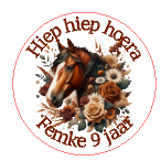 traktatie stickers flower horse met naam en leeftijd, paarden traktatie stickers, meisjes traktatie