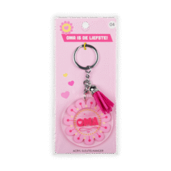 acryl sleutelhanger oma verpakking