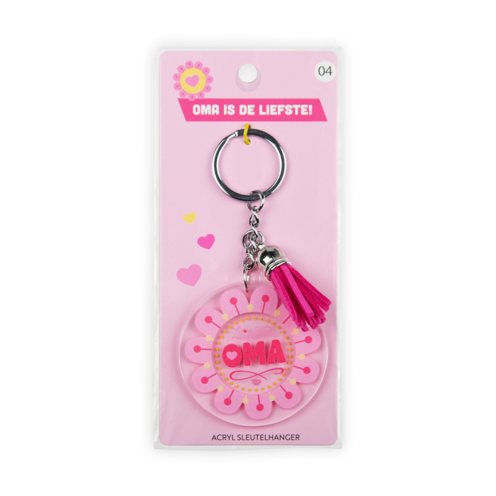 acryl sleutelhanger oma verpakking