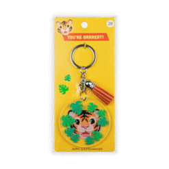 acryl sleutelhanger tijger verpakking