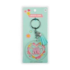 acryl sleutelhanger zus verpakking