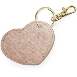 luxe sleutelhanger lederlook hart rose goud