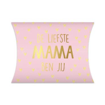 roze gondeldoosje de liefste mama ben jij in goud met hartjes