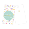 kleurrijk kadolabel vol met confetti en tekst add a little confetti to each day!