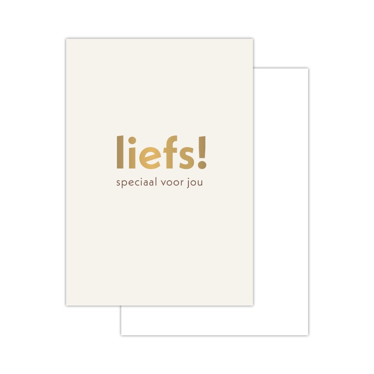 off-white mini kaartje liefs! speciaal voor jou in goud