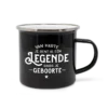 Emaille mok gefeliciteerd lekker stoer, een leuk cadeau