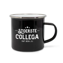 emaille mok collega, stoerste collega dat ben jij, lekker stoer
