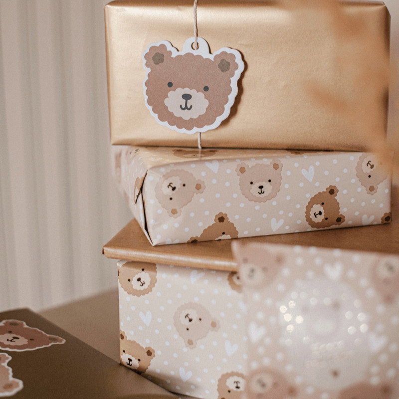 inpakpapier little bear beige, inpakinspiratie