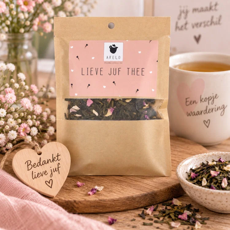 zakje lieve juf thee, 25 gram, sfeerbeeld