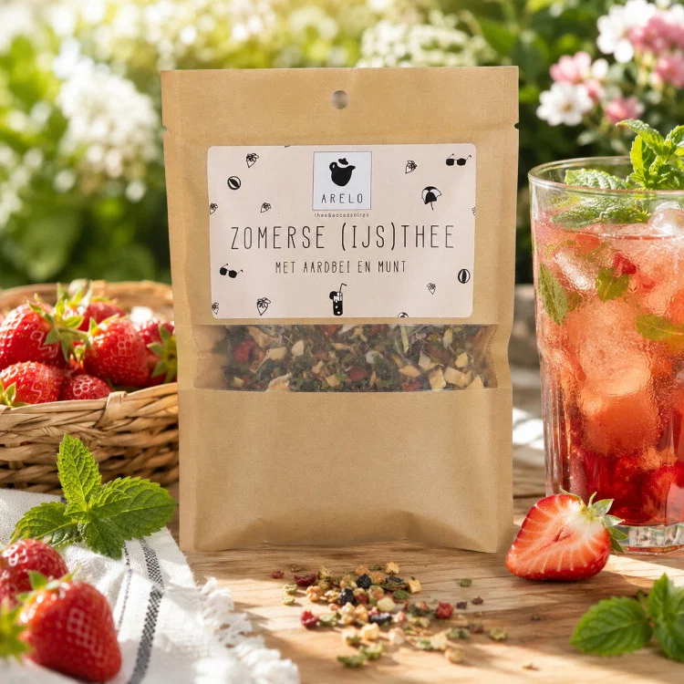 zakje zomerse (ijs)thee, 25 gram, sfeerbeeld