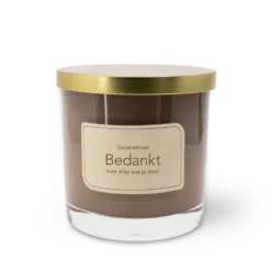 grote geurkaars bedankt, Big candle bedankt, house of light bruin