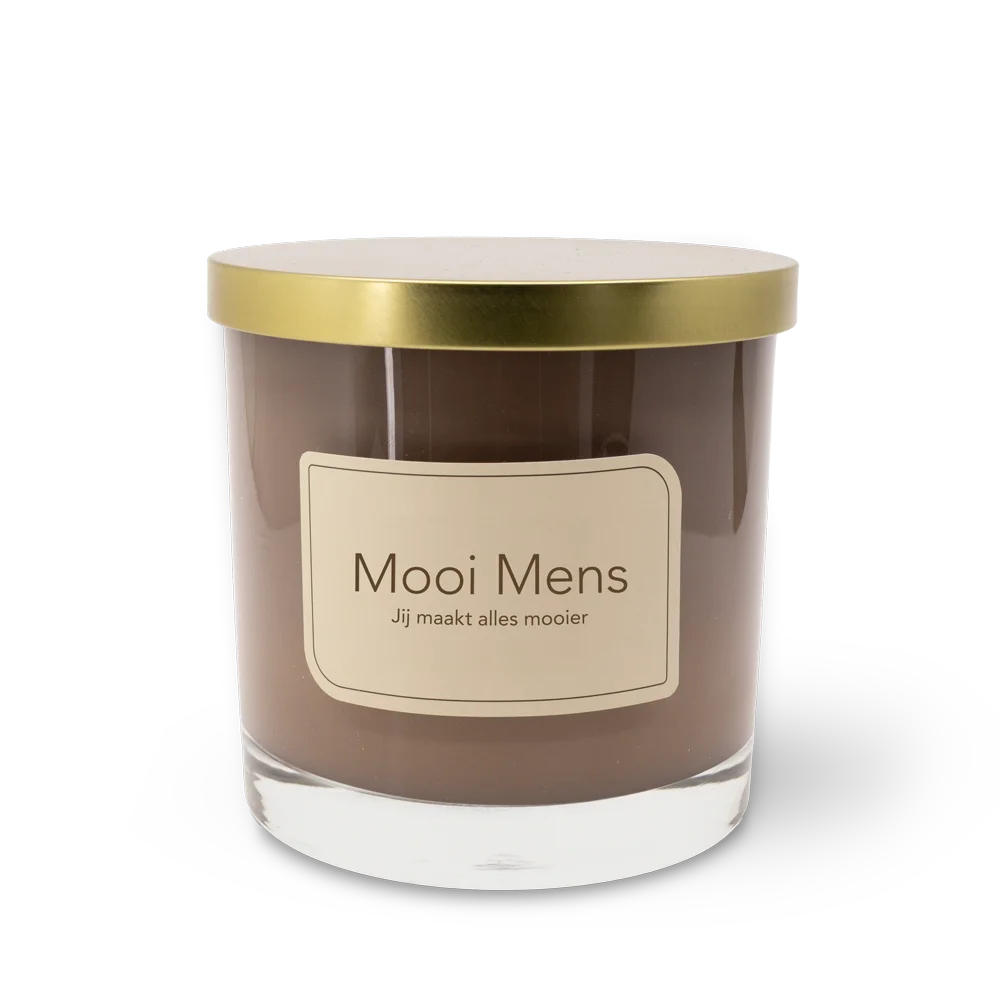 grote geurkaars mooi mens, Big candle mooi mens, house of light bruin