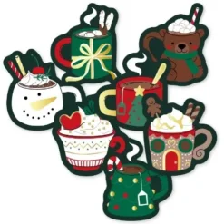 Kadostickers christmas mugs, set van 7 kerstmokstickers