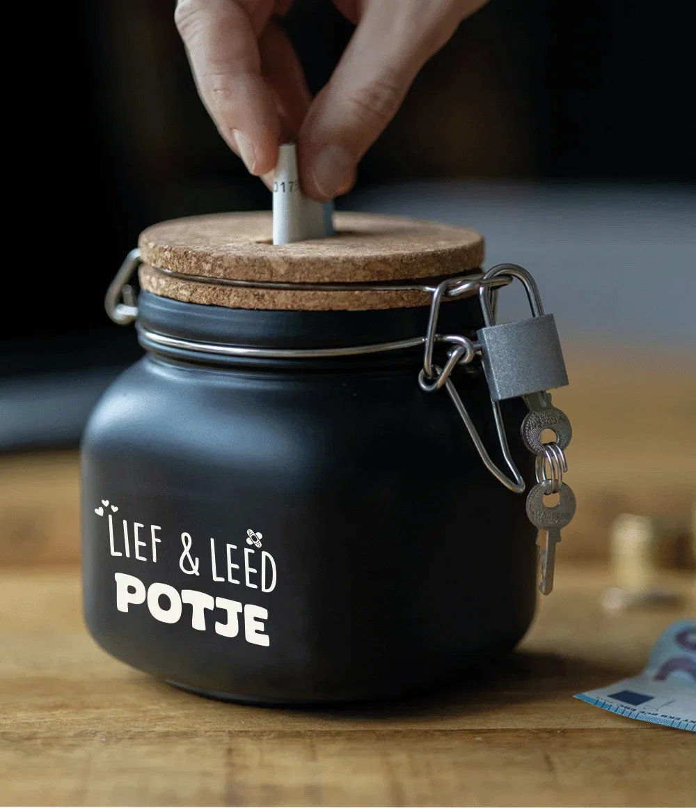 Luxe spaarpot lief & leed potje