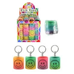 Smiley regenboog spiraal, sleutelhanger smiley spiraal, trakteren