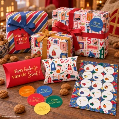 Sinterklaas inpakinspiratie, inpakpapier sinterklaas, nieuwe sinterklaas inpakmaterialen