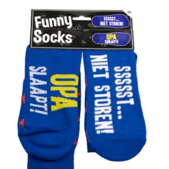 funny socks opa slaapt