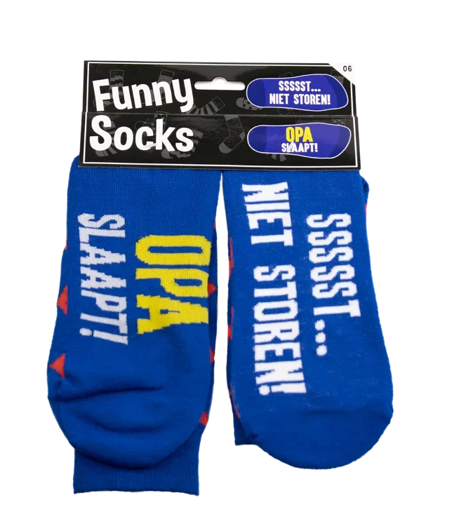 funny socks opa slaapt