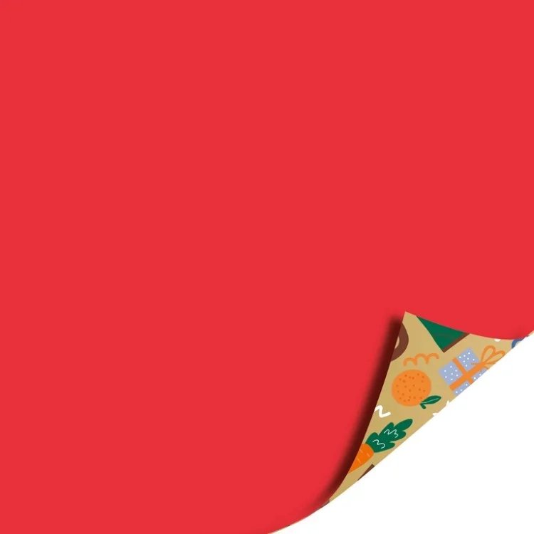 Sinterklaas cadeaupapier schoencadeautje met effen rode achterzijde