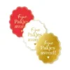 Kadostickers fijne pakjesavond in rood, wit en goud voor Sinterklaas cadeautjes