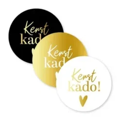 kadostickers kerstkado!, inpakken kerstmis,