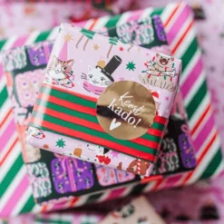 kadostickers kerstkado!, inpakken kerstmis , inpakinspiratie