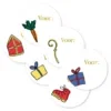 Kadostickers Sinterklaas voor: met mijter, wortel, staf, schoen en kadootjes, 6 stuks